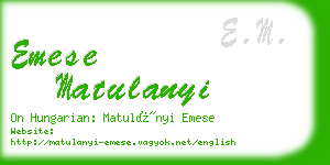 emese matulanyi business card